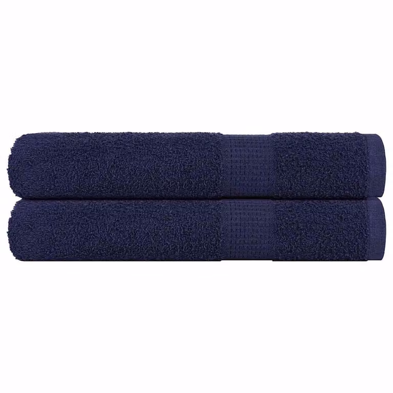 Set de 2 toallas vidaXL FROGN de algodón azul marino, 100 x 200 cm, 360 g/m²