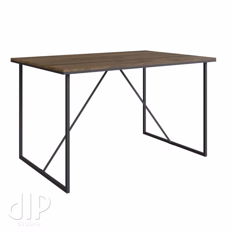 Mesa de escritorio VENPRODIN diseño moderno para ordenador en color negro y roble, An: 135 cm, P: 75 cm, Al: 72 cm
