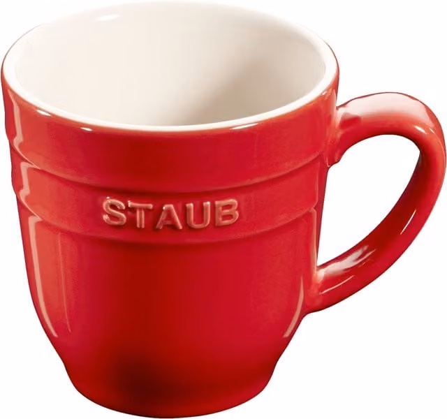 Taza de cerámica Staub para adultos, color rojo, 350 ml