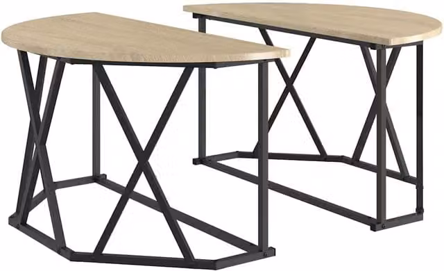 Mesa de café redonda SYFAX en roble con acabado mate, An/P/Al: 80 x 80 x 42 cm
