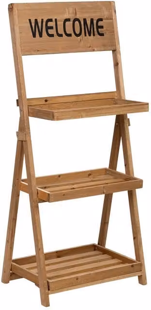 Expositor estantería de madera Wanderlust con 3 bandejas color marrón An/P/Al: 48 x 32 x 100 cm