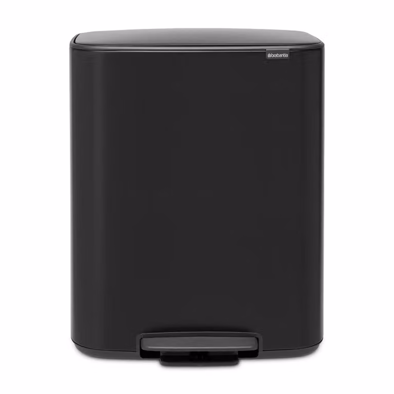 Cubo de pedal Brabantia de acero en color negro con capacidad de 60 L, An/P/Al: 54,1 x 36,3 x 65,2 cm