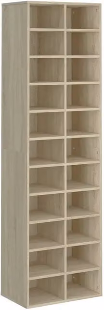 Armario zapatero Helloshop26 de diseño minimalista con 22 compartimentos, acabado roble, An/P/Al: 54 x 34 x 183 cm