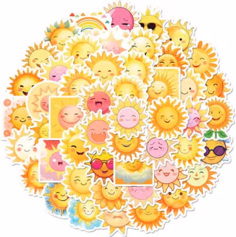 Set de 100 pegatinas estéticas de ULISEM con motivos de naturaleza y verano, vinilo impermeable multicolor para maletas, portátiles y botellas de agua