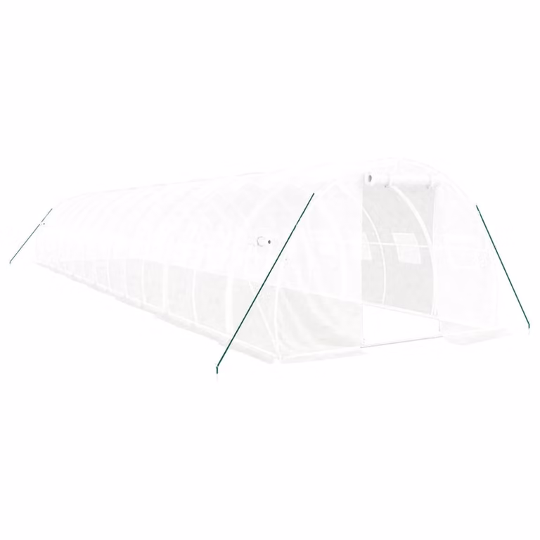 Invernadero vidaXL con estructura de acero galvanizado blanco de 42 m², An/P/Al: 14 x 3 x 2 m