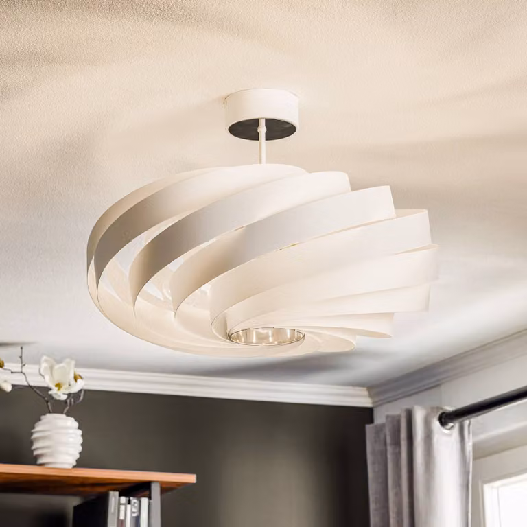Lámpara de techo Vento de Domiluce en color blanco, diseño moderno de metal y regulable para salón o comedor