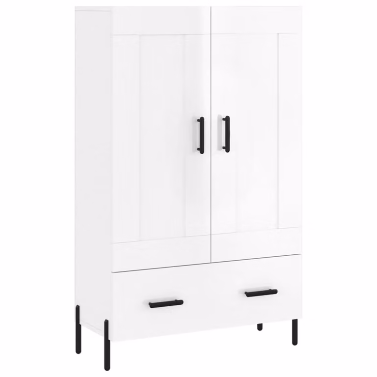 Aparador alto moderno vidaXL en blanco brillo, An/P/Al: 69,5 x 31 x 115 cm
