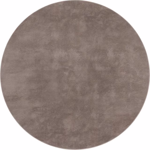Alfombra redonda Solina beige de 80 cm de diámetro, suave y lavable