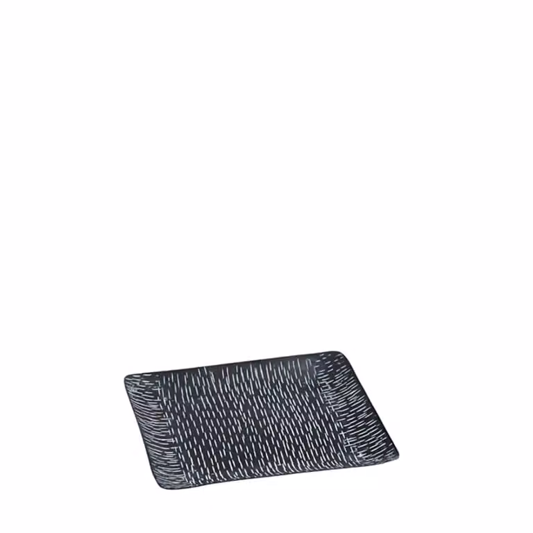 Bandeja decorativa rectangular de hierro Sia Deco en color negro