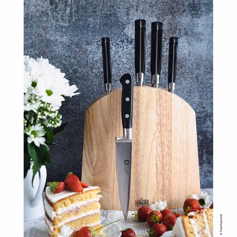 Set de 5 piezas de cuchillos Richardson Sheffield con bloque de acero inoxidable en color negro