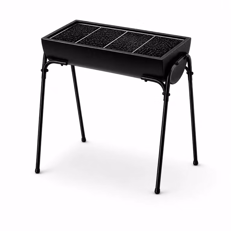 Barbacoa portátil de carbón Lorvik de acero color negro para mesa