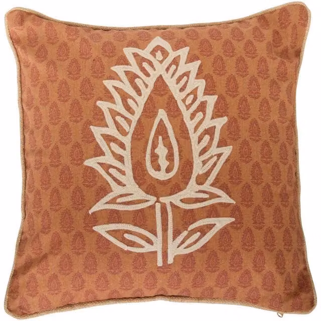 Funda de cojín floral Sienna de Atmosphera en rosa y naranja, An/An/Al: 40 x 40 x 40 cm