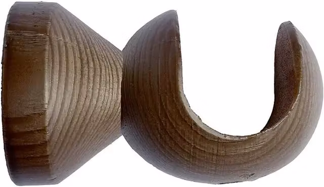 Soporte de techo Ideas Wood en color nogal para barras de cortina de Ø 28 mm