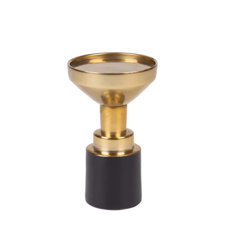 Portavelas de metal Zuiver para velas taper y tealight en negro y dorado
