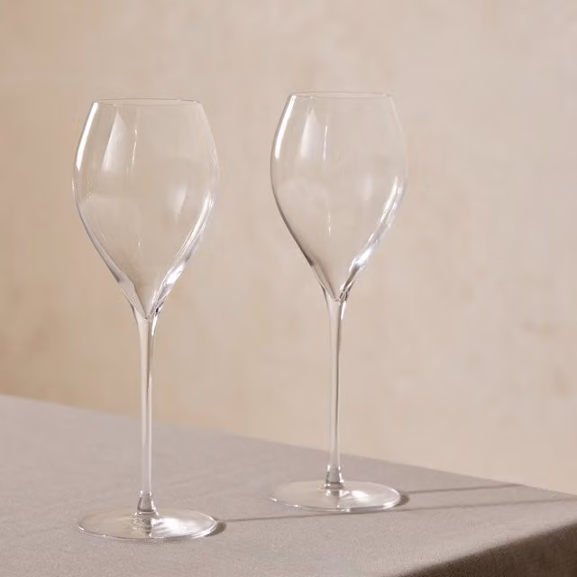 Juego de 2 copas de champán Berna de El Corte Inglés en cristal transparente