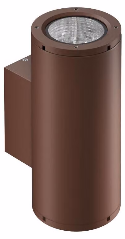 Aplique LED Sunset XL de Beneito & Faure para interior y exterior, acabado Corten marrón, 16W, protección IP65 con temperatura de color seleccionable
