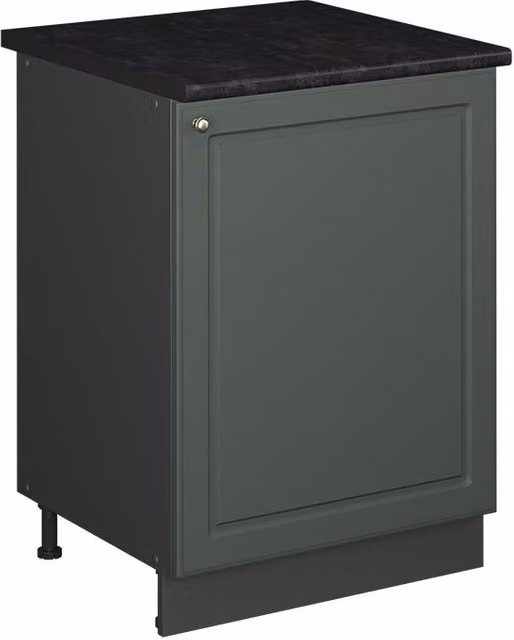 Mueble bajo para fregadero Vicco Fame-Line estilo casa de campo en verde, dorado y antracita, An: 60 cm, Al: 82 cm, P: 25,8 cm