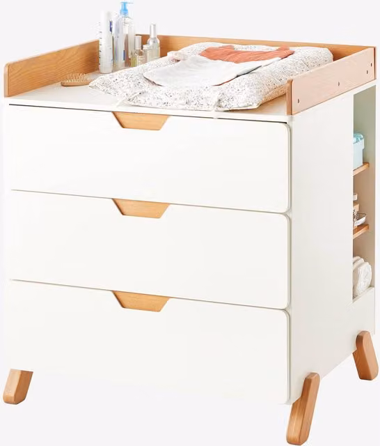 Cómoda cambiador Línea Pirueta Vertbaudet en color blanco claro liso
