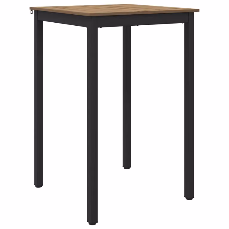 Mesa de barra moderna vidaXL de madera de ingeniería y metal, rectangular, marrón y negro, An/P/Al: 105 x 70 x 70 cm