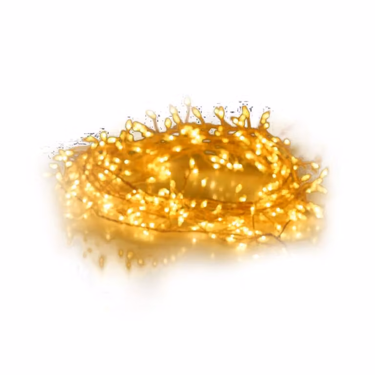Guirnalda de luces LED WellHome color dorado con luz blanca cálida de 14,4 m para Navidad