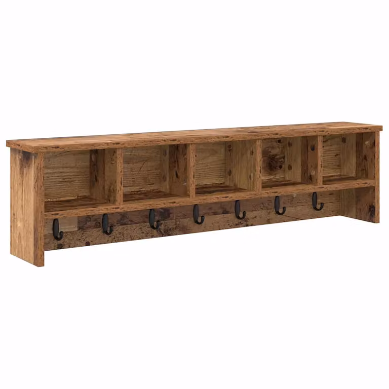 Perchero de pared moderno vidaXL de madera en color marrón con ganchos distribuidos para pasillo An/P/Al: 100 x 60 x 26 cm