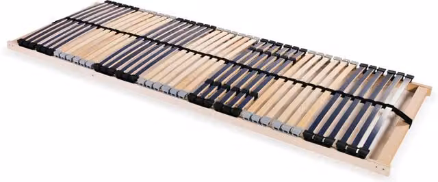 Somier de láminas SYFAX de madera de haya y abedul con 42 listones y 7 zonas de apoyo, color beige, An/P: 90 x 200 cm