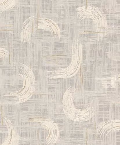 Papel pintado no tejido Rasch con diseño abstracto de pinceladas en gris y dorado para un ambiente moderno, An/Al: 0,53 x 10,05 m