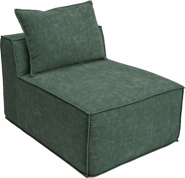 Sillón lounge tapizado Mendler HWC-O54 color verde An/P/Al: 63 x 75 x 97 cm