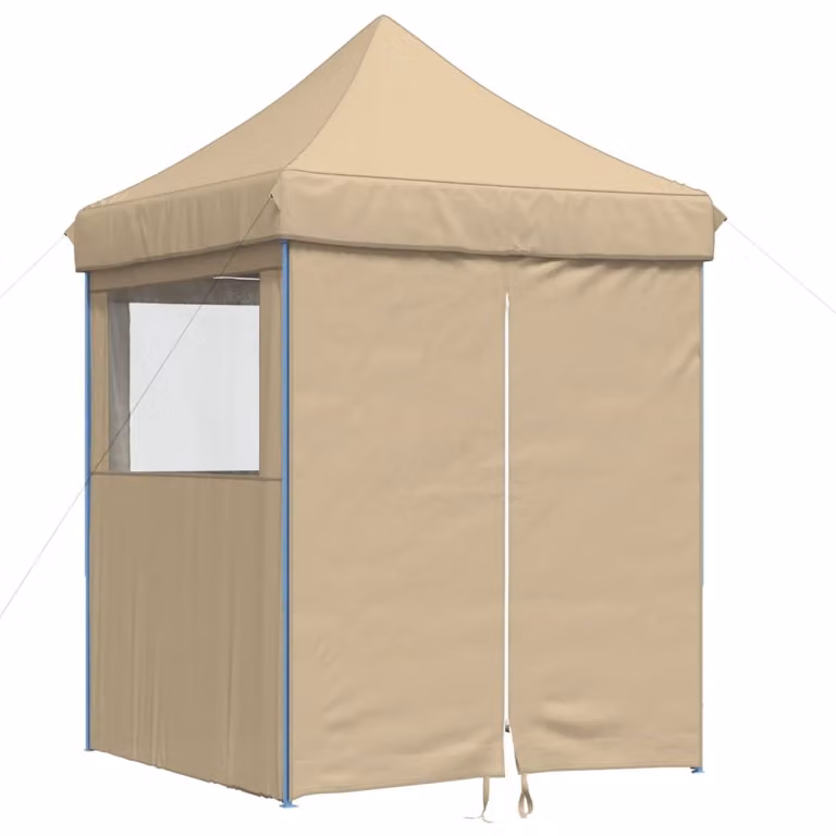 Tienda de fiesta plegable pop-up Syfax con 4 paredes laterales y ventanas en color beige