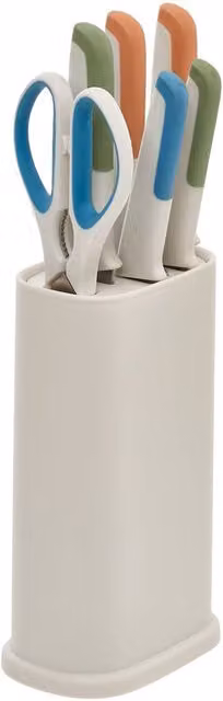 Juego de 5 cuchillos y tijeras Colors multicolor con soporte de bloque de la marca 5five