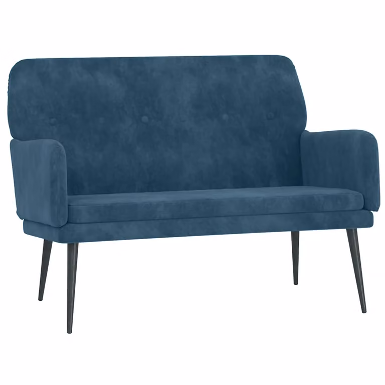 Banco de terciopelo azul vidaXL con reposabrazos An/P/Al: 110 x 40 x 79 cm