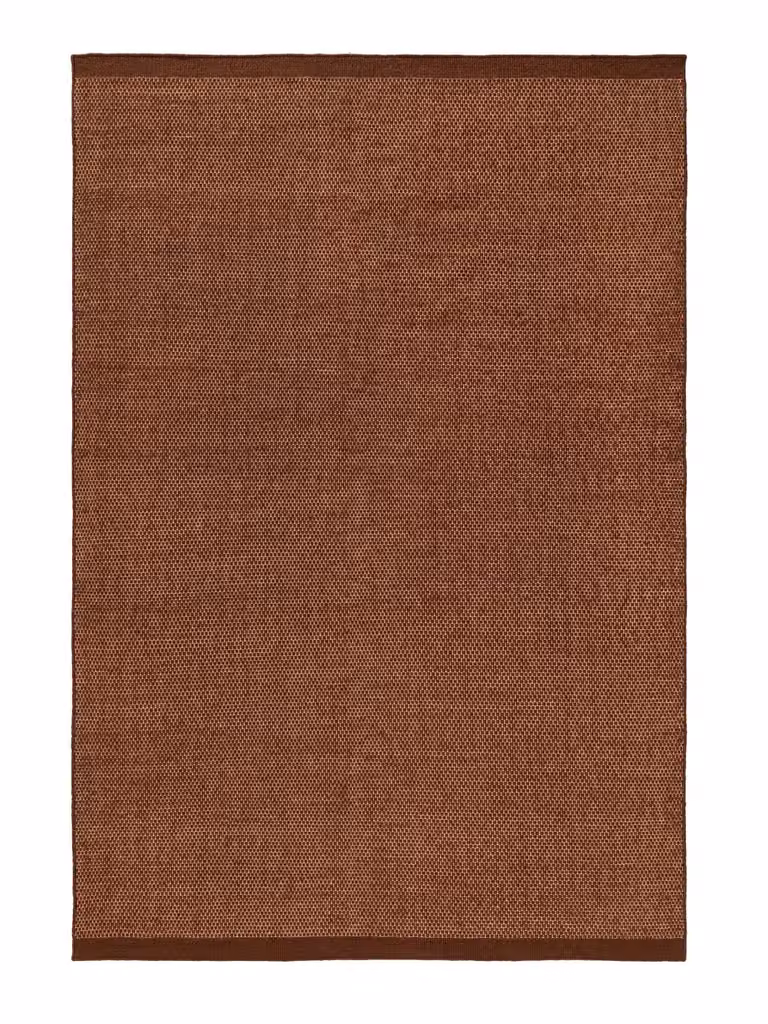 Alfombra rectangular Benuta de lana y algodón en color marrón, ancha: 170 cm, larga: 240 cm