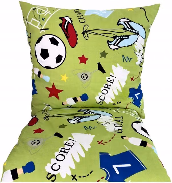 Juego de ropa de cama infantil Doratex de 3 piezas con diseño de fútbol en algodón, multicolor, An/P/Al: 160 x 120 cm