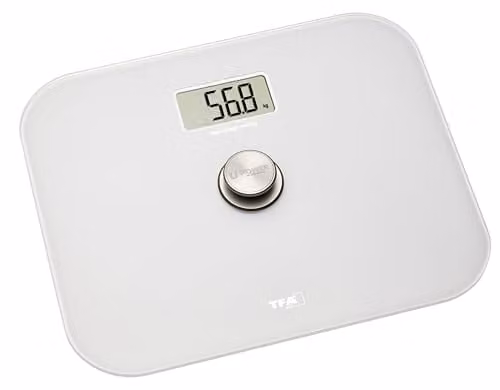 Báscula digital de baño TFA Dostmann Eco Step de vidrio en color blanco