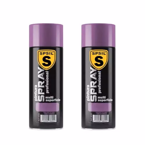 Pack de 2 unidades de Pintura Spray Profesional SPSIL Brillante Rosa Fucsia de 200 ml para Metal, Madera y Plástico con Secado Rápido