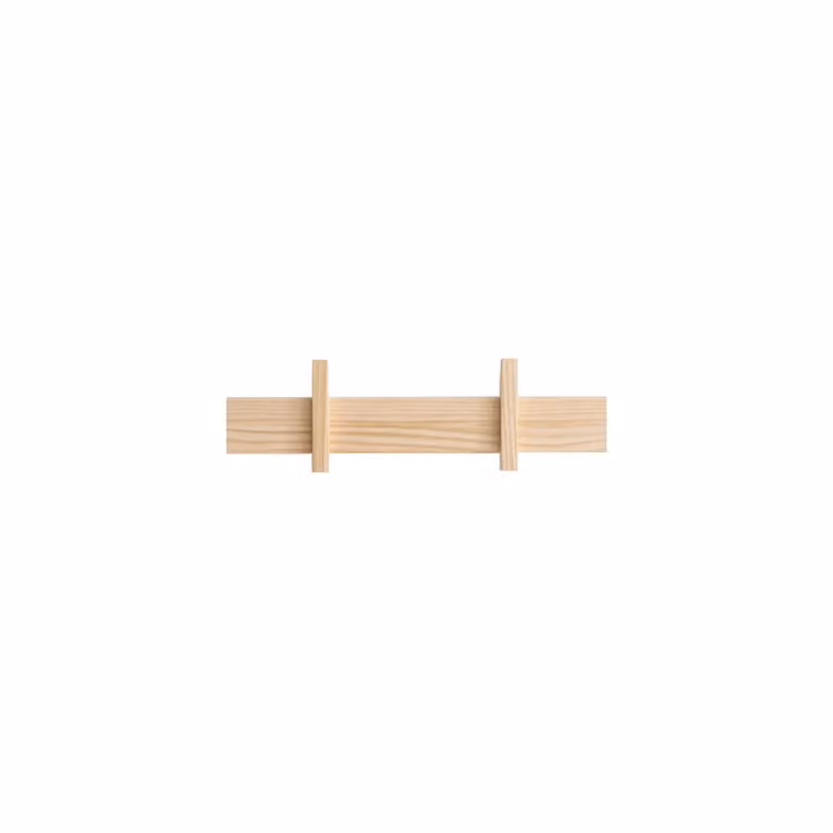 Perchero de pared Naan Furniture de madera de pino lacada en color marrón y beige, diseño minimalista para pasillo o dormitorio, Ancho: 40 cm