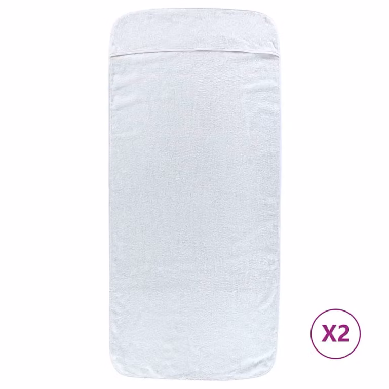 Pack de 2 toallas de playa vidaXL de color blanco, secado rápido, 400 g/m², 75 x 200 cm