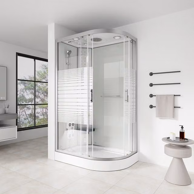 Ducha de vapor con cascada y sauna de vapor Home Deluxe White Pearl An/P: 120 x 80 cm derecha