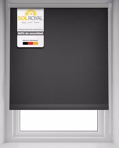 Thermorrollo Sol Royal SolReflect T42 opaco y térmico con protección antirreflectante, color antracita, An: 120 cm, Al: 160 cm
