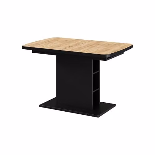 Mesa de comedor extensible Vicco Fenaro en roble y negro con superficie plegable