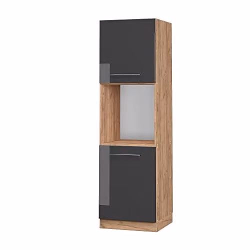 Armario para horno empotrado Vicco Fame-Line en color antracita alto brillo de 60 cm