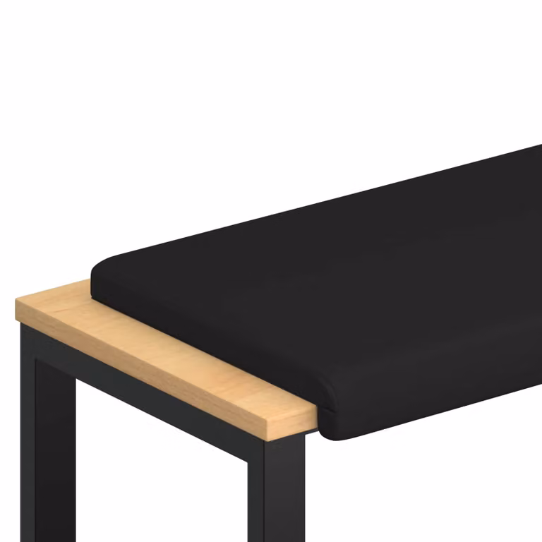 Cojín de banco vidaXL en cuero sintético negro con relleno de espuma y base antideslizante, Profundidad: 35 cm