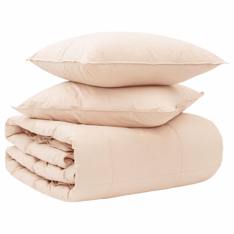 Juego de 2 edredones vidaXL de kapok natural y bambú, color beige, An/P/Al: 135 x 220 cm