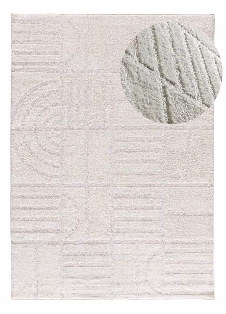 Alfombra de estilo escandinavo Atticgo con diseño geométrico en blanco y negro, An/P: 140 x 200 cm