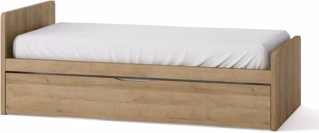 Cama nido Mio de El Corte Inglés con costado izquierdo alto y cajones en color marrón