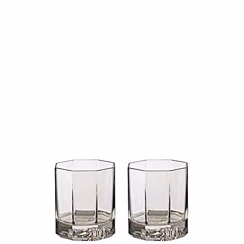 Juego de 2 vasos de whisky Medusa Lumière Haze de Versace en cristal color gris