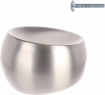 Tirador redondo para muebles RiexTouch de metal en color plata con acabado cepillado