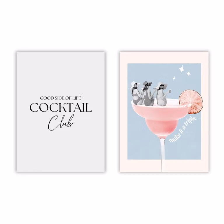 Set de 2 posters modernos de Poster Lab en papel multicolor y blanco, An/Al: 50 x 70 cm