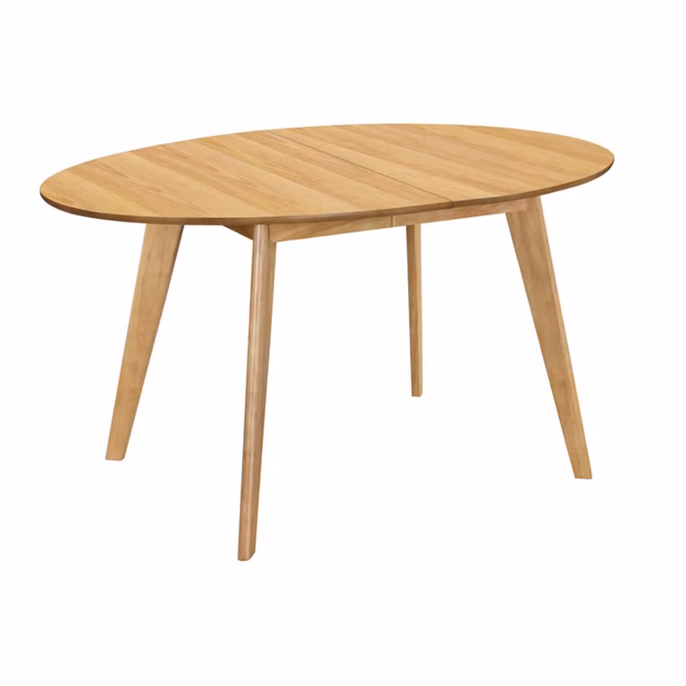 Mesa de comedor extensible Marik de Miliboo en diseño de roble con forma ovalada y acabado mate, An/P/Al: 150 x 90 x 75 cm (extensible hasta 200 cm)