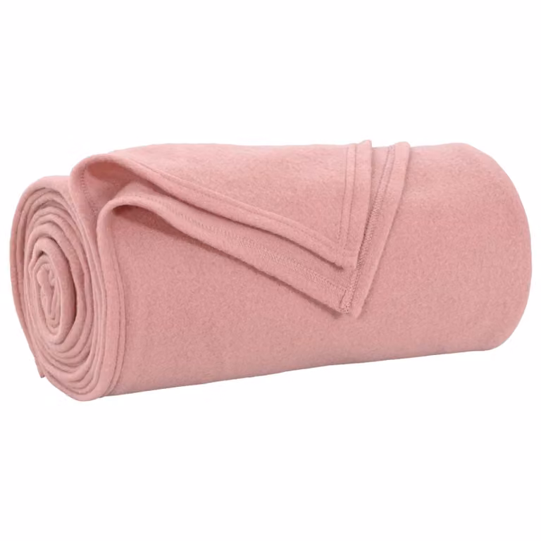 Pack de 24 mantas de sofá vidaXL de lana y forro polar en color rosa, An/P: 240 x 220 cm